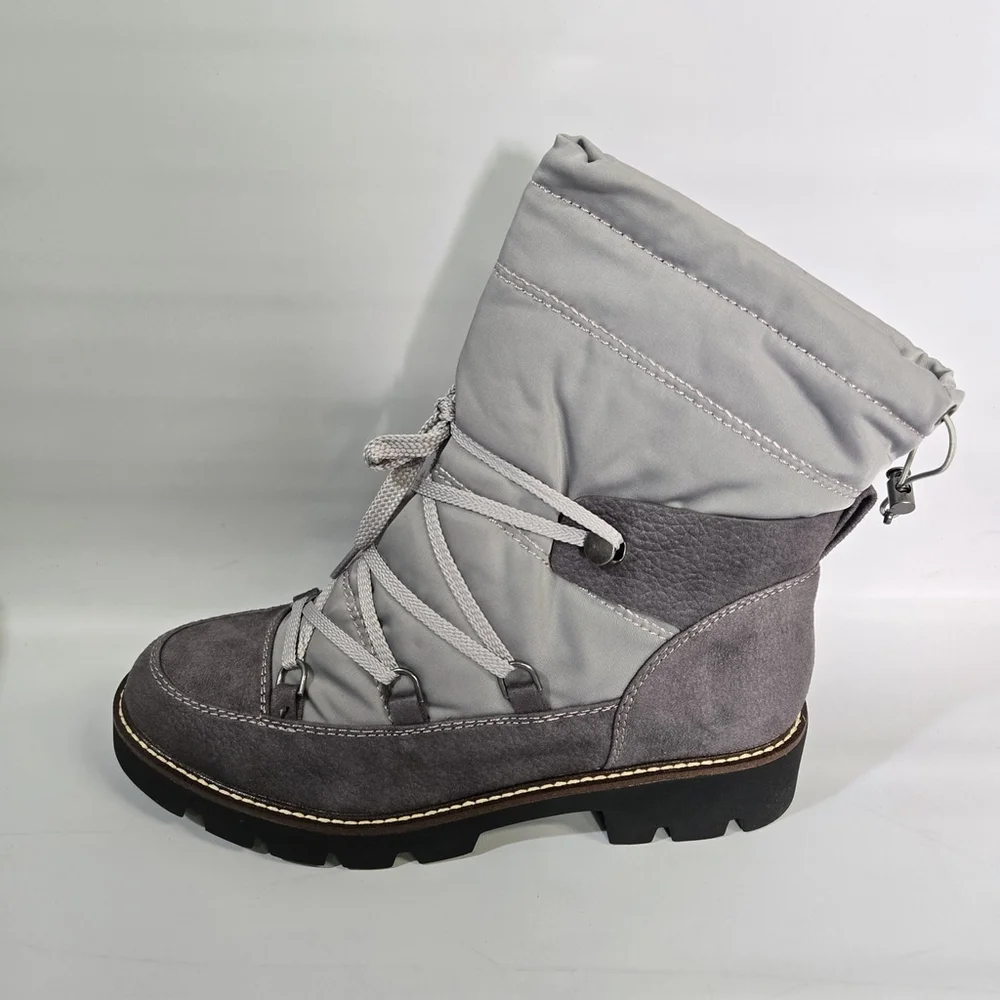 Cliffs White Mountain Gleamy Waterproof Snow Boots Gray Faux Fur Winter 10 NIB
